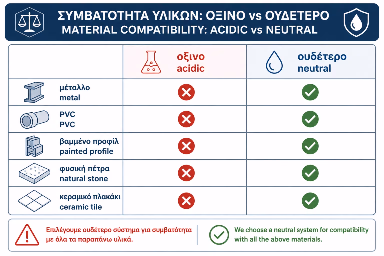 Εικονογράφηση για 12. Όξινη ή ουδέτερη; Πρακτικός πίνακας επιλογής