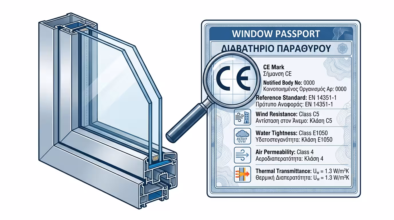 Σήμανση CE κουφώματος - ευρωπαϊκή πιστοποίηση συμμόρφωσης