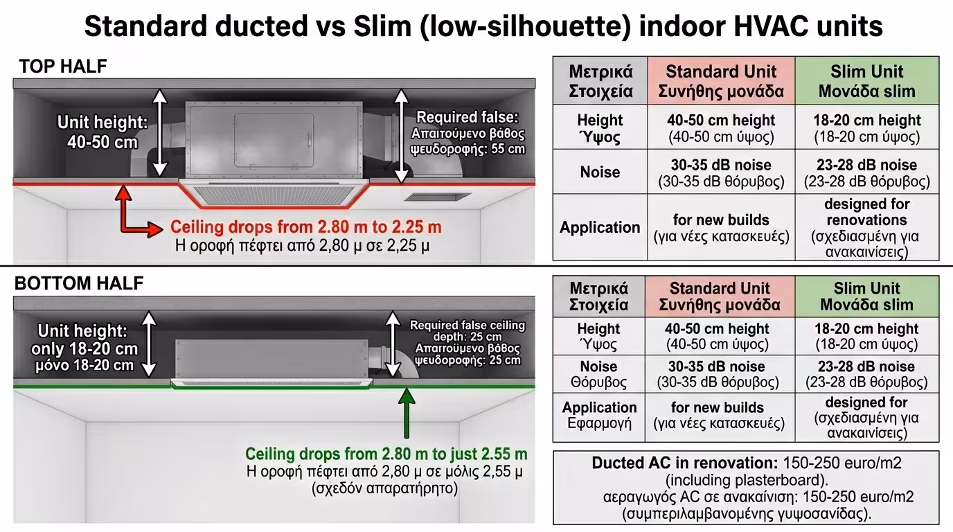 Slim καναλάτη μονάδα – low silhouette 18 cm, χωνευτή σε πατάρι