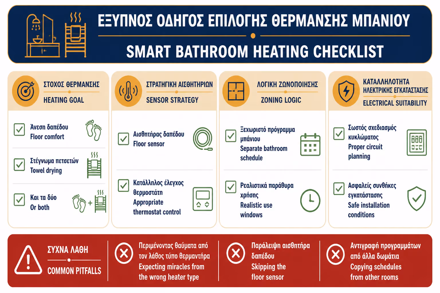 Εικονογράφηση για 22. Πρακτικό checklist έξυπνης θέρμανσης μπάνιου