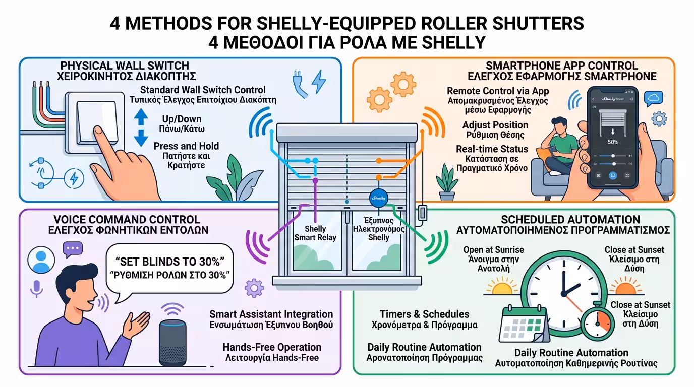 Φωνητικός έλεγχος ρολών - Alexa, Google Assistant, Apple HomeKit