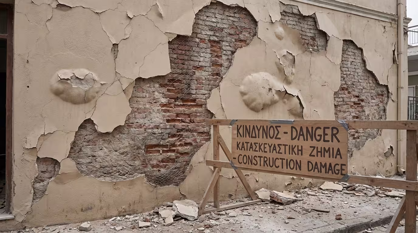 Αποκόλληση σοβά - φουσκώματα και κούφιος σοβάς