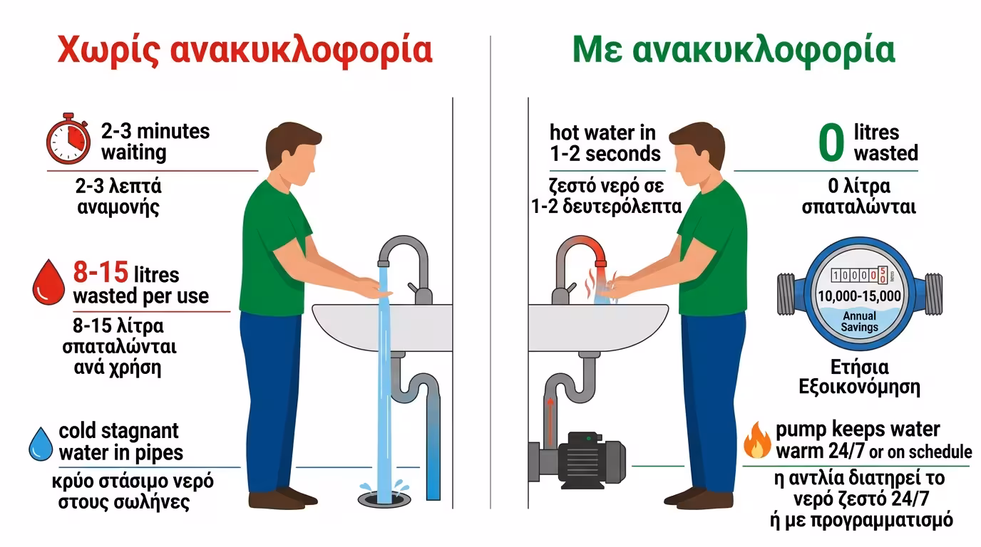 Σπατάλη 24/7 - αντλία, καλοριφέρ σωλήνες, κρυώνει μπόιλερ