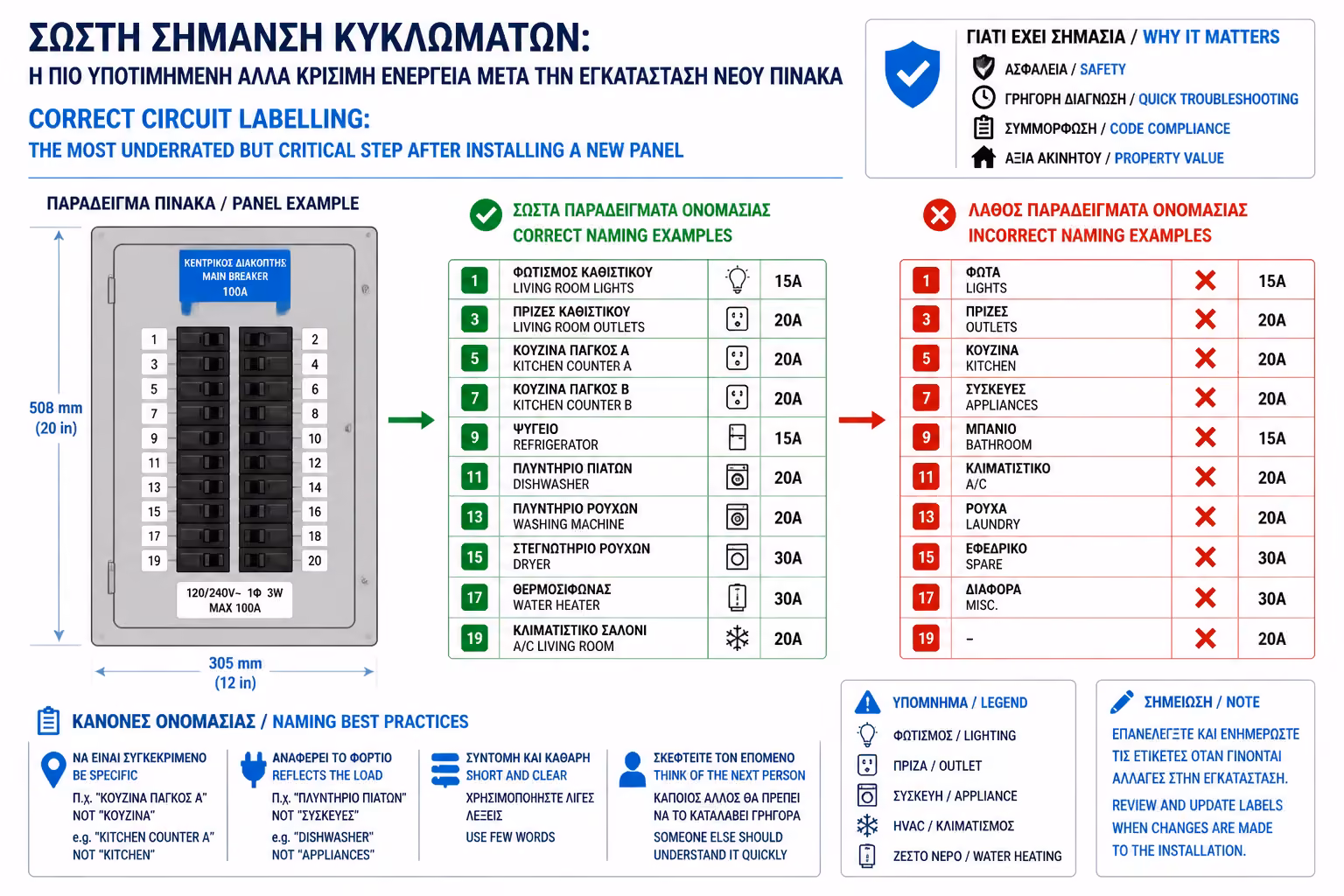 Παραδείγματα σωστής ονομασίας κυκλωμάτων