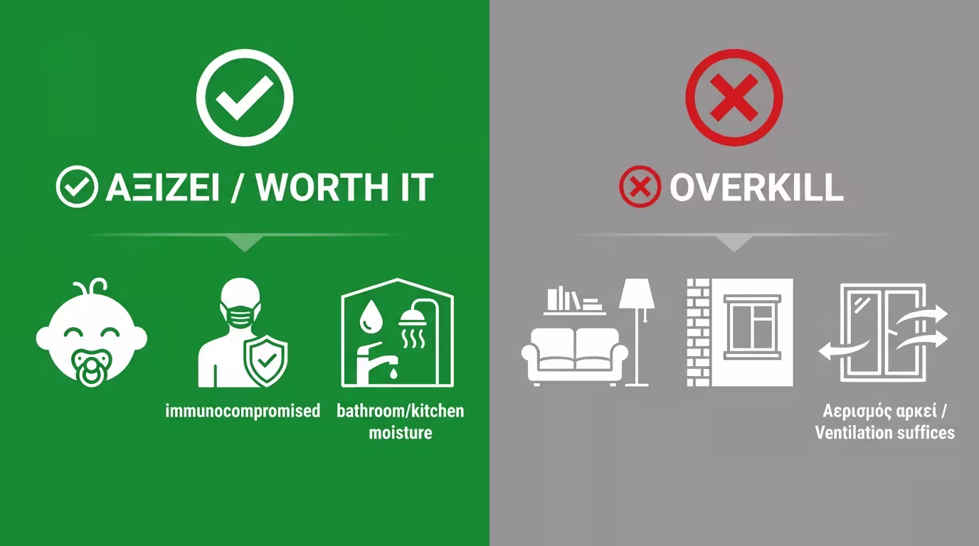 Infographic: Πότε αξίζει στο σπίτι vs πότε είναι overkill