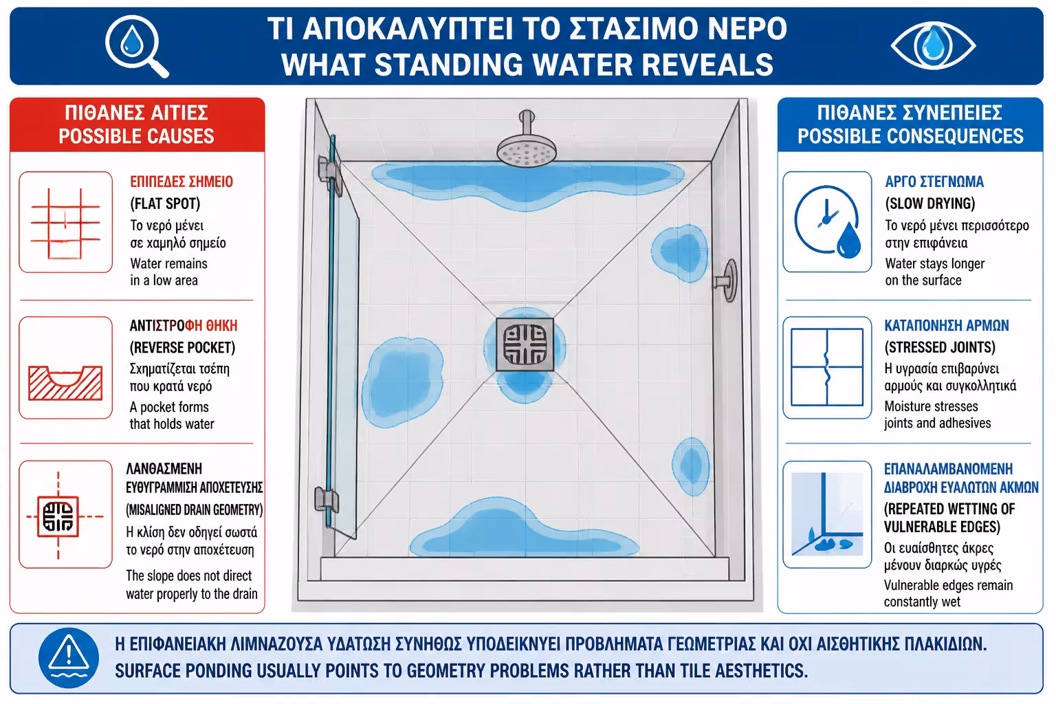 Εικονογράφηση για 13. Λιμνάζοντα νερά: τι δείχνουν και πότε είναι σοβαρό πρόβλημα