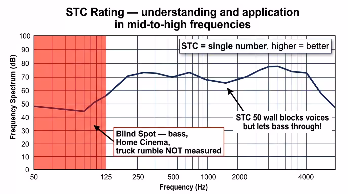 Δείκτης STC - μετράει αερόφερτη ηχομείωση αλλά αγνοεί χαμηλές συχνότητες