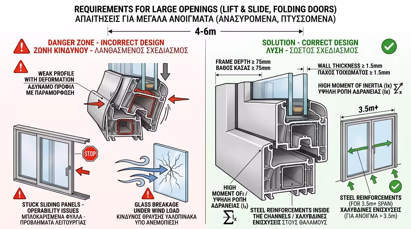 Μεγάλα ανοίγματα - lift & slide 6m χωρίς μεσαίο σταθερό