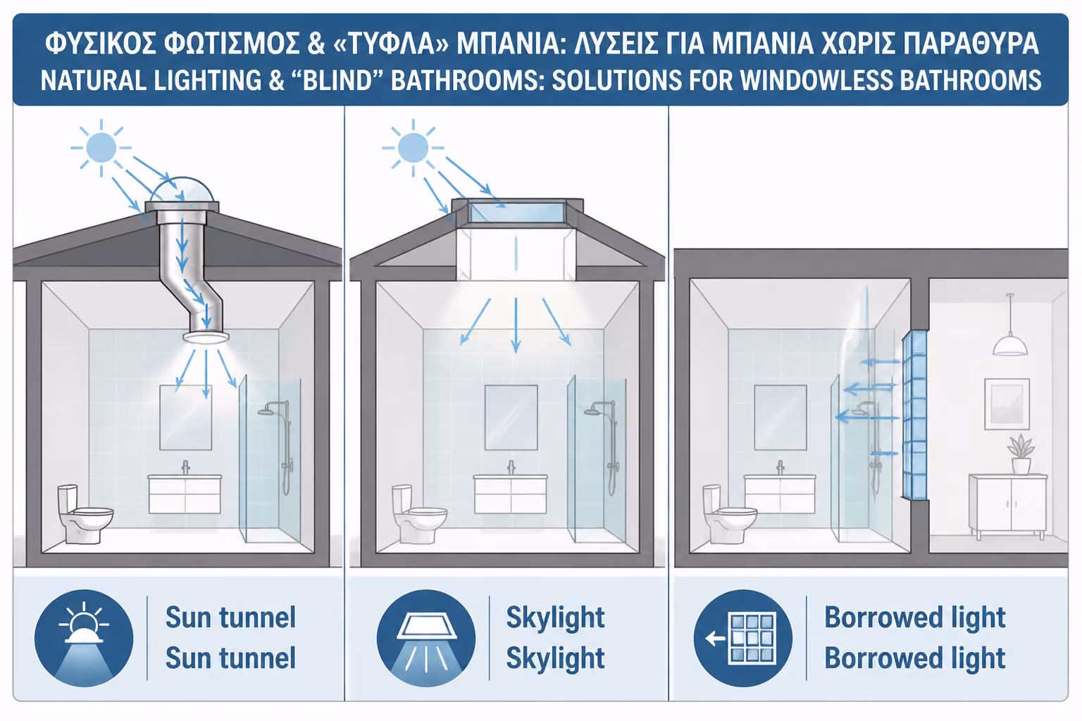 Εικονογράφηση για 5. Φωτοσωλήνας ή φεγγίτης; Η βασική διαφορά
