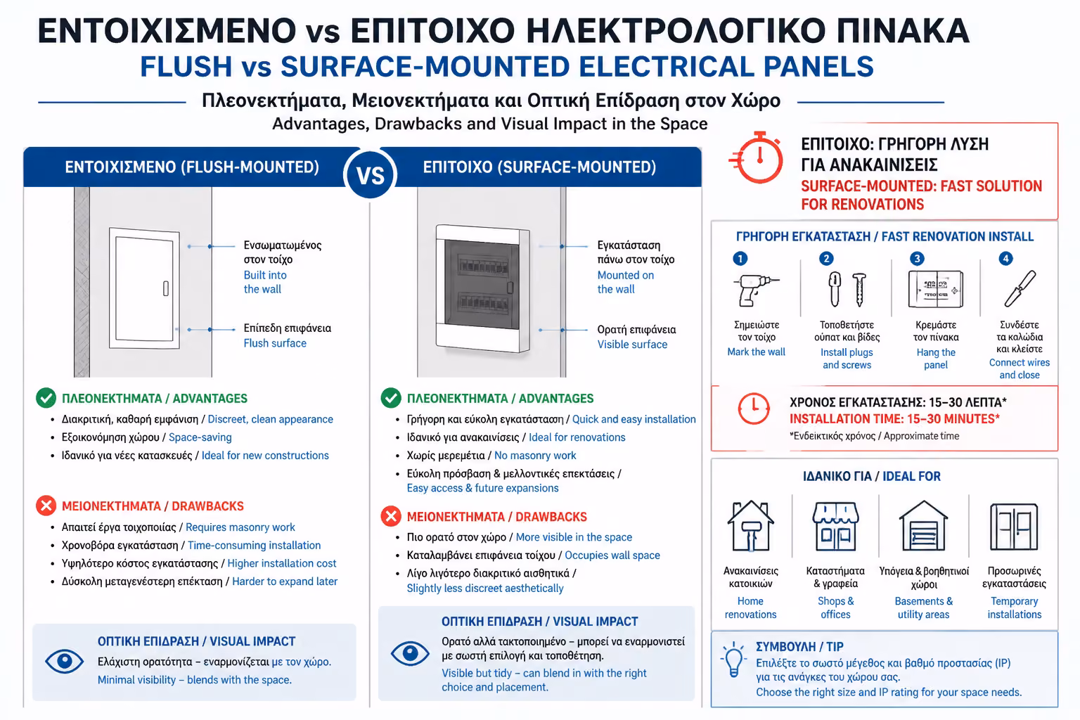 Γρήγορη τοποθέτηση επίτοιχου πίνακα σε τελειωμένο τοίχο
