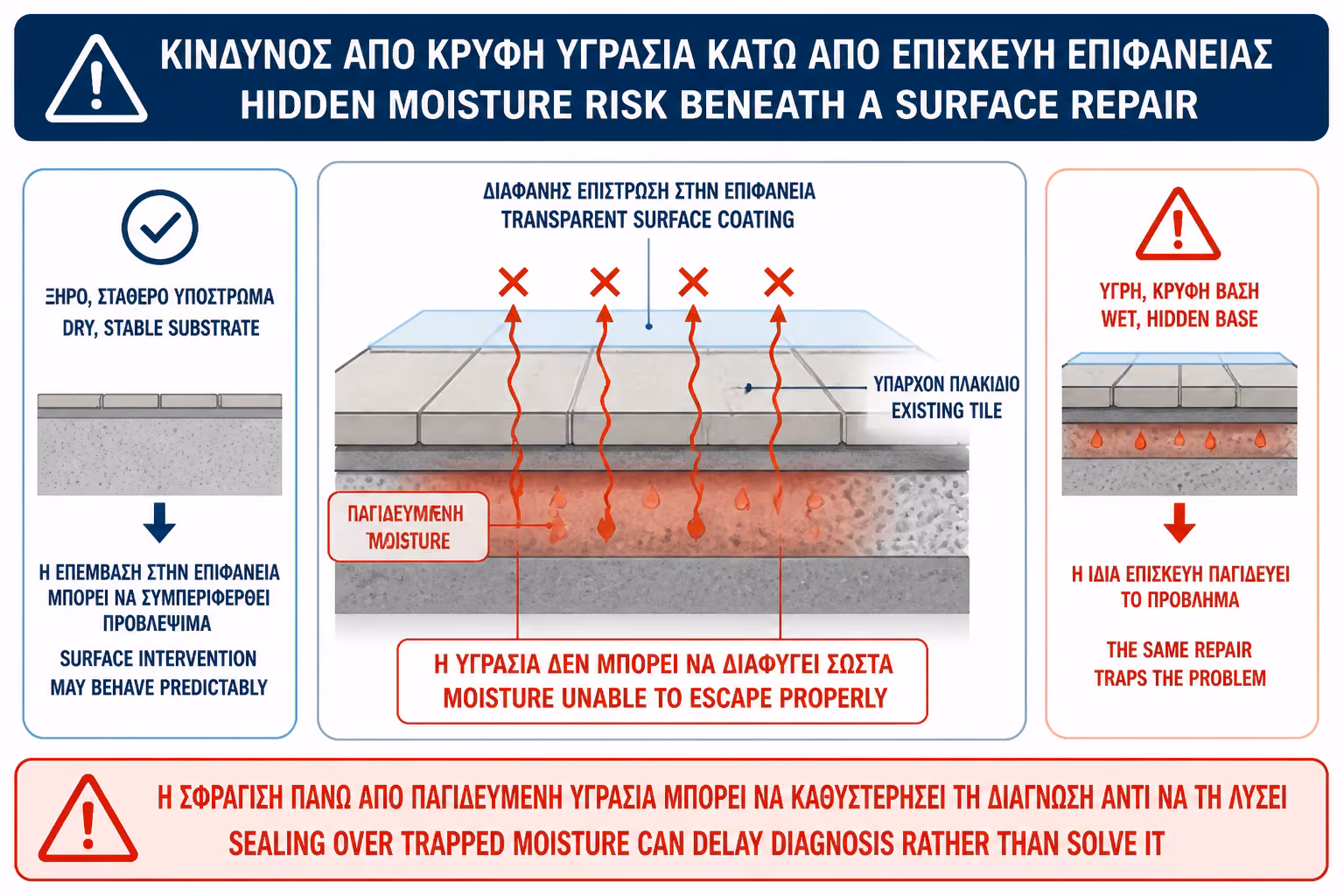 Εικονογράφηση για 10. Κίνδυνος εγκλωβισμένης υγρασίας
