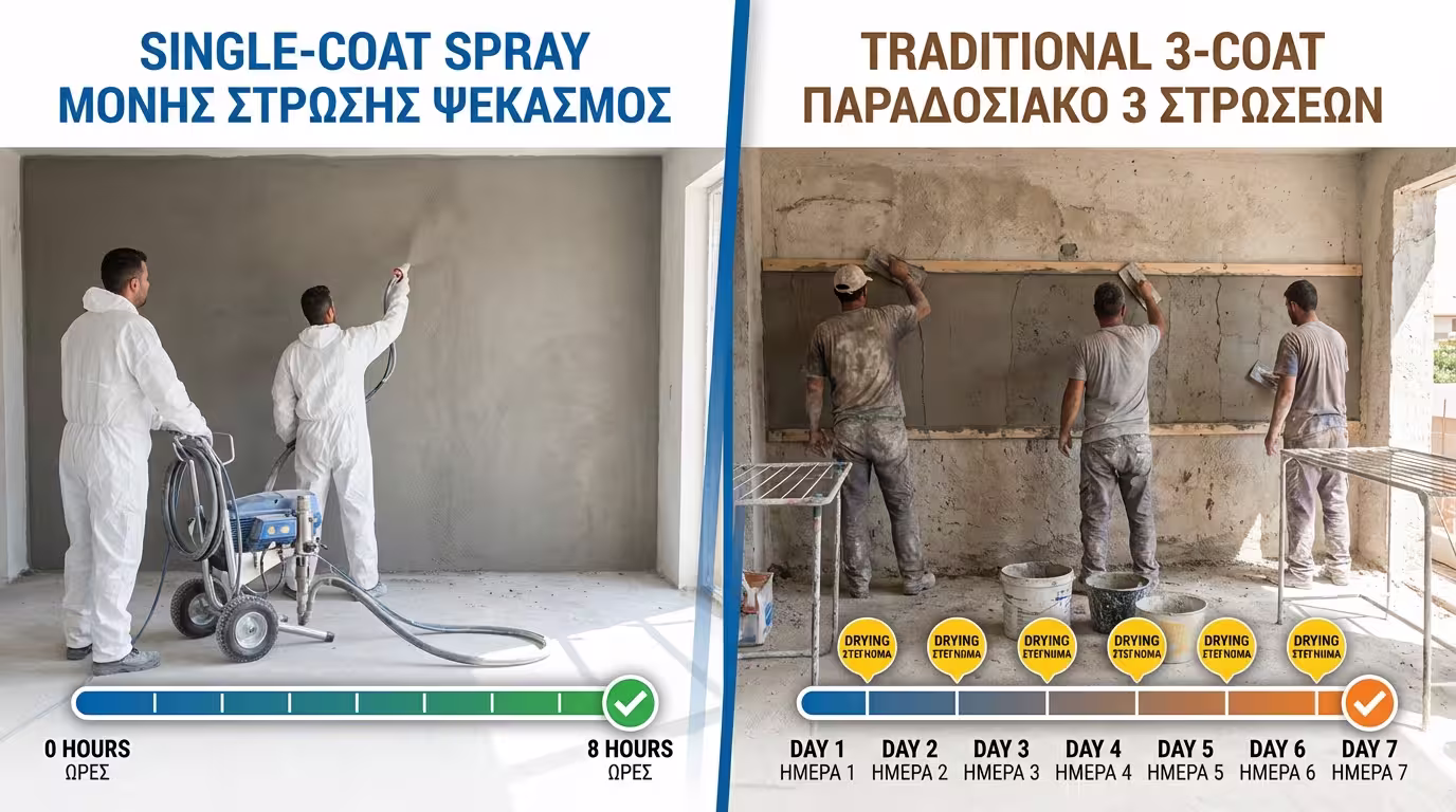 Πίνακας σύγκρισης γυψοσοβά vs παραδοσιακού τσιμεντοσοβά