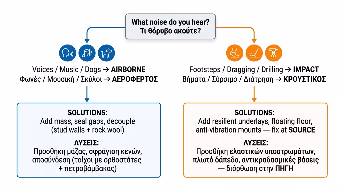 Διάγνωση - ερώτηση τι είδους θόρυβος πριν αγοράσετε υλικά