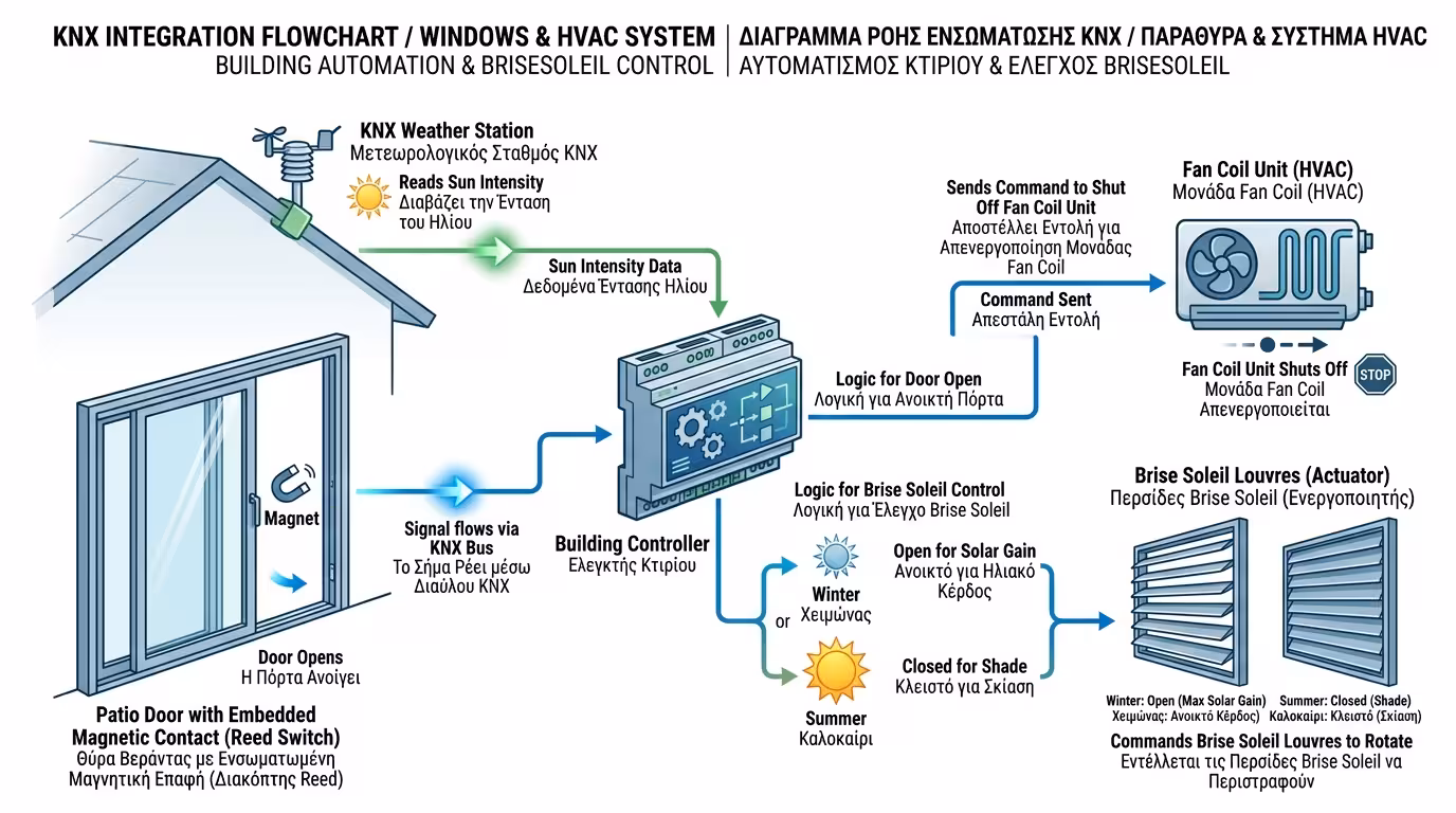 Σύνδεση κουφωμάτων με κλιματισμό HVAC μέσω KNX