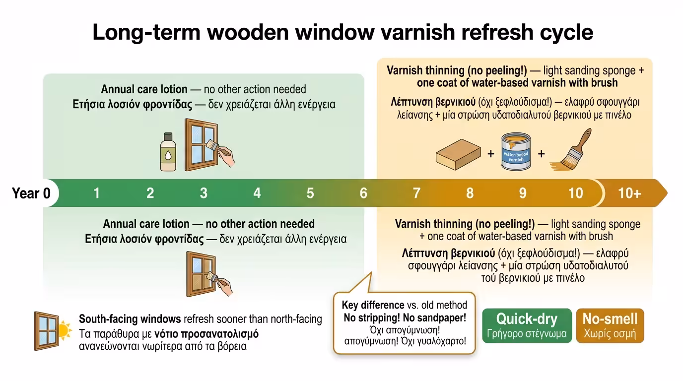 Ετήσια DIY συντήρηση - γαλάκτωμα περιποίησης 5 λεπτά ανά παράθυρο