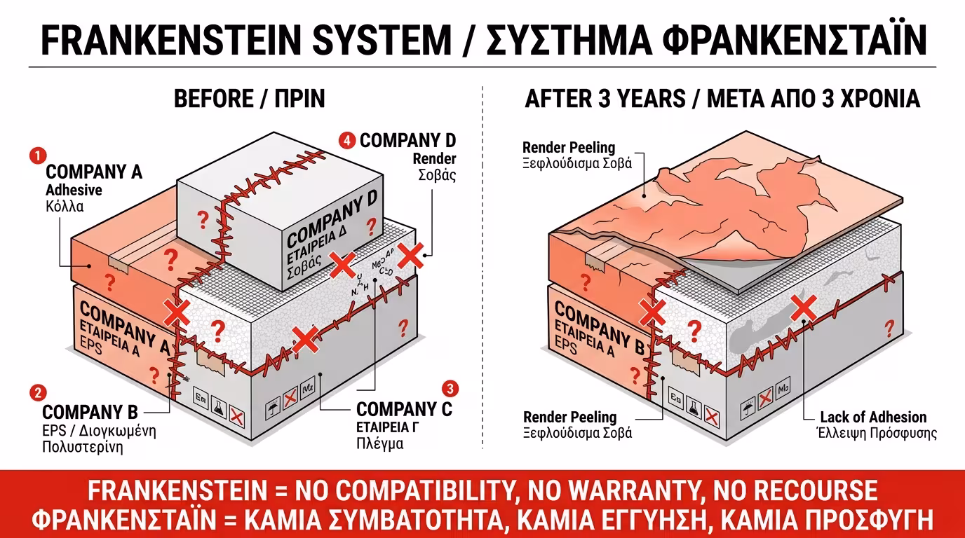 Σύστημα Φρανκενστάιν - υλικά εταιρειών Α, Β, Γ, Δ ανακατεμένα