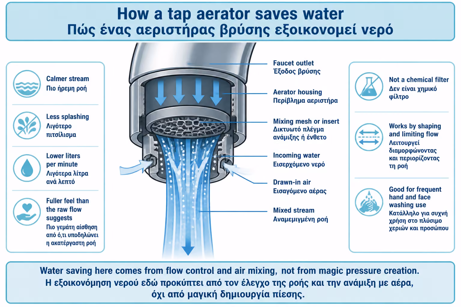 Εικονογράφηση για 2. Τι είναι το aerator στη βρύση