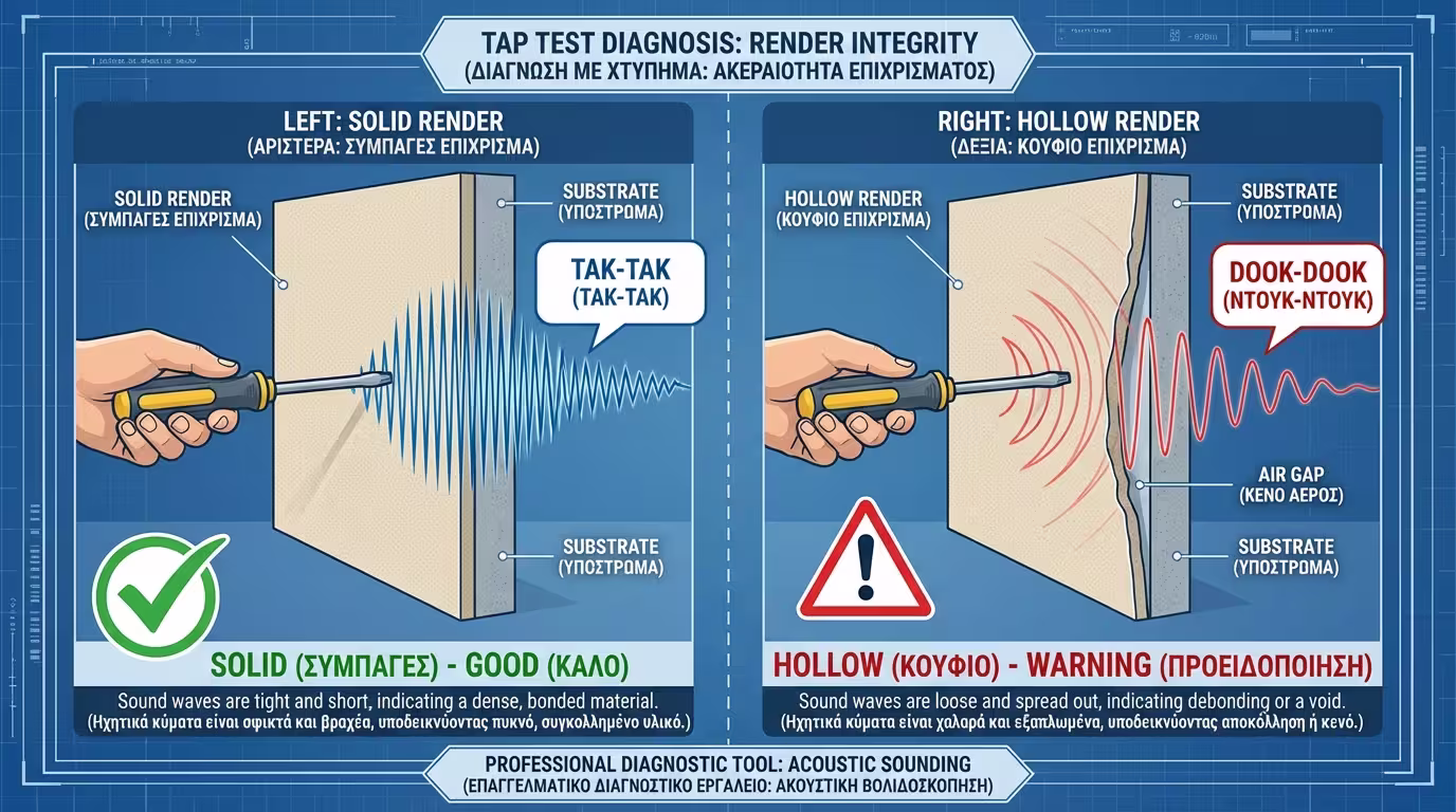 Χτύπημα με λαβή κατσαβιδιού - οξύς vs υπόκωφος ήχος