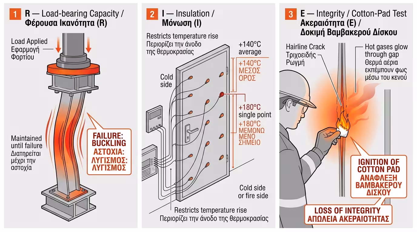 Τεστ βαμβακιού: αν αναφλεγεί, η ακεραιότητα (E) χάθηκε