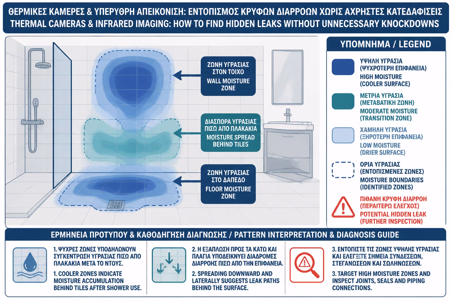 Εικονογράφηση για 3. Θερμοκάμερα και υγρασία πίσω από πλακάκια