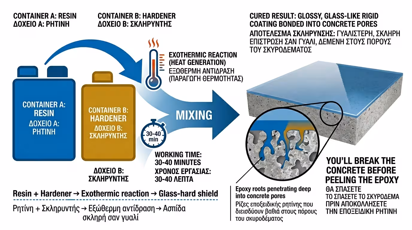 Εποξειδική ρητίνη 2 συστατικών - ρητίνη + σκληρυντής