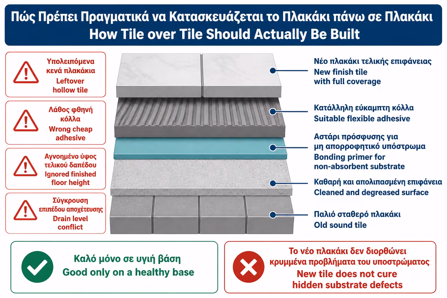 Εικονογράφηση για 6. Πλακάκι πάνω σε πλακάκι: πώς γίνεται σωστά