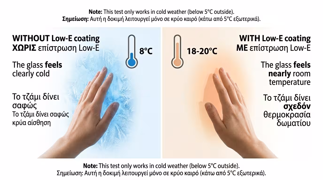 Αναγνώριση τζαμιού 4 Εποχών - τεστ αφής τον χειμώνα