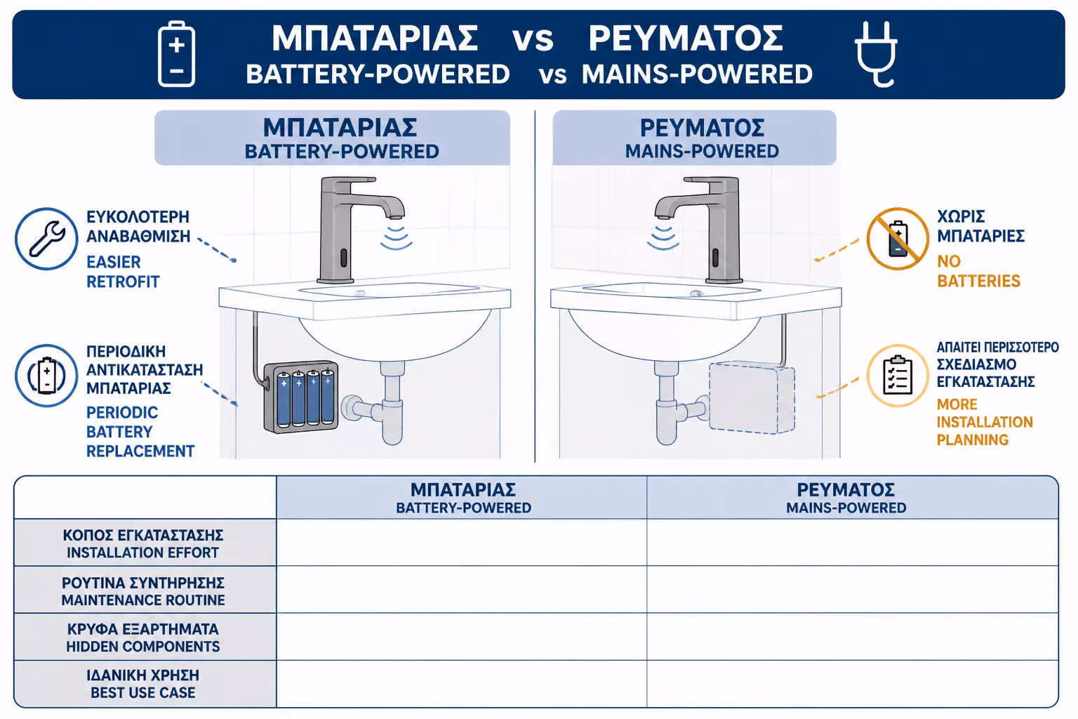 Εικονογράφηση για 3. Μπαταρία με μπαταρίες ή με ρεύμα;