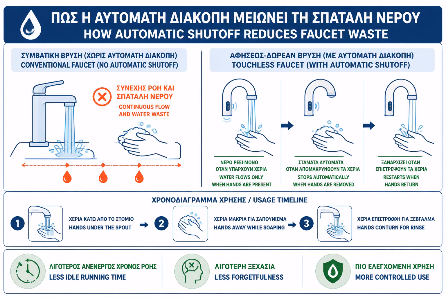 Εικονογράφηση για 7. Εξοικονόμηση νερού: γιατί σταματά τη σπατάλη στην πράξη