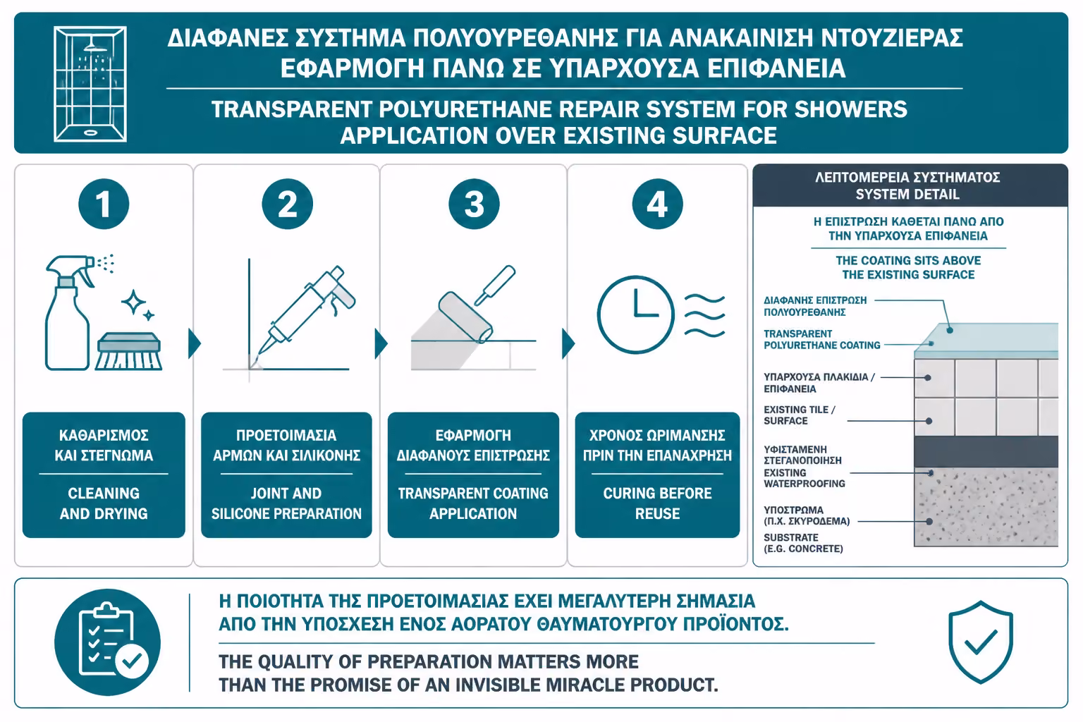 Εικονογράφηση για 7. Διαδικασία εφαρμογής μιας διάφανης πολυουρεθανικής λύσης