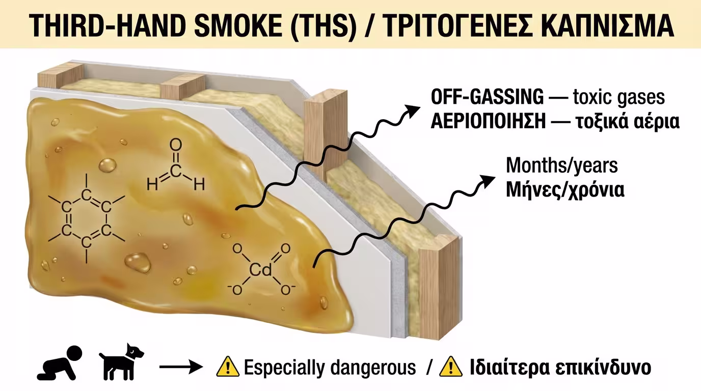 Infographic: Third-hand Smoke - τοξικό υπόλειμμα νικοτίνης στους τοίχους