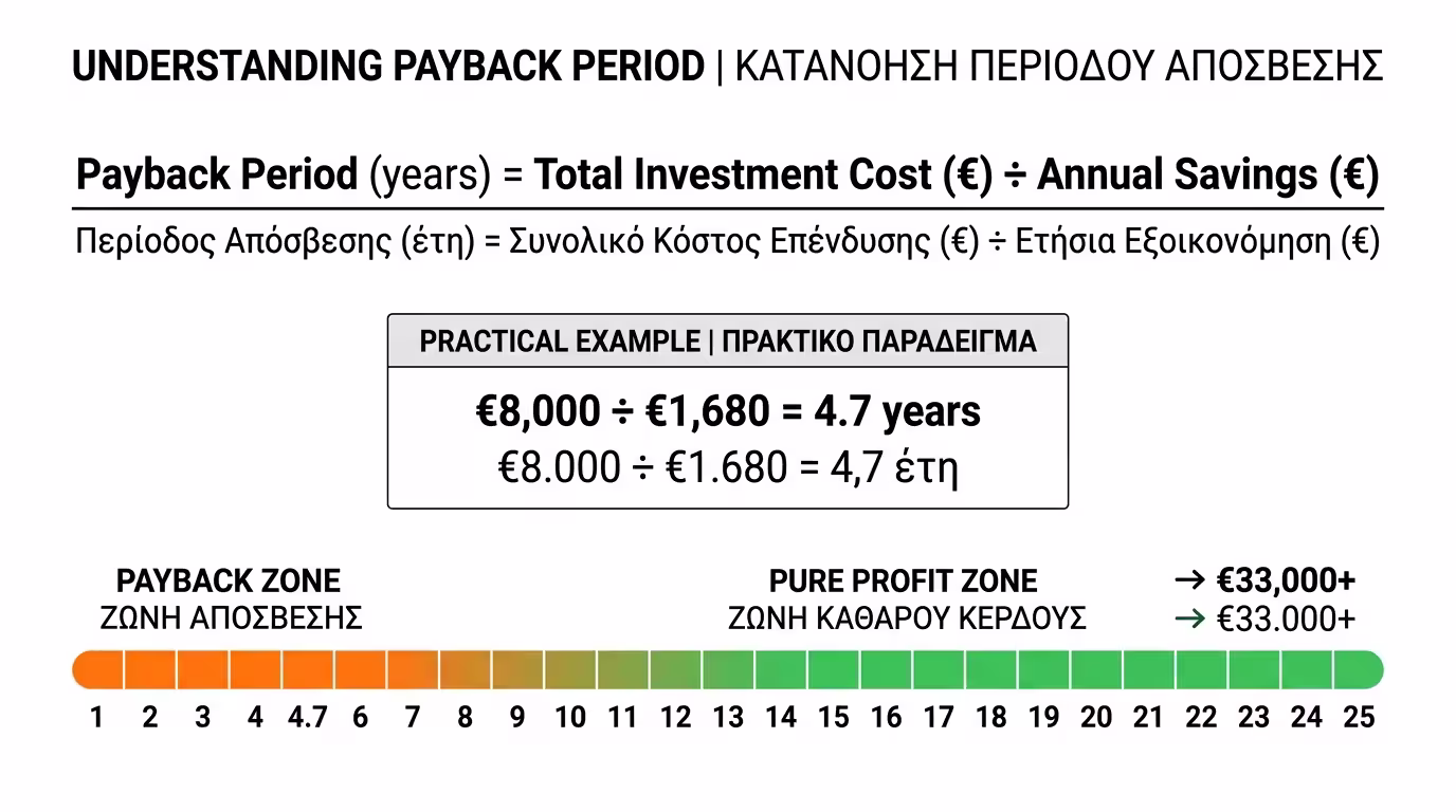 Τύπος υπολογισμού Payback Period μόνωσης