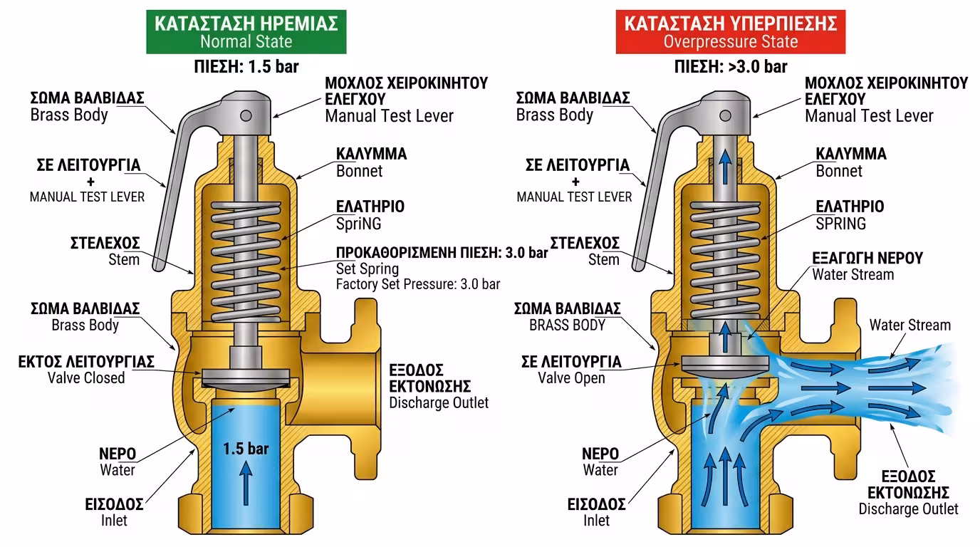Βαλβίδα αντεπιστροφής - αποτρέπει ανάστροφη ροή νερού στο κύκλωμα