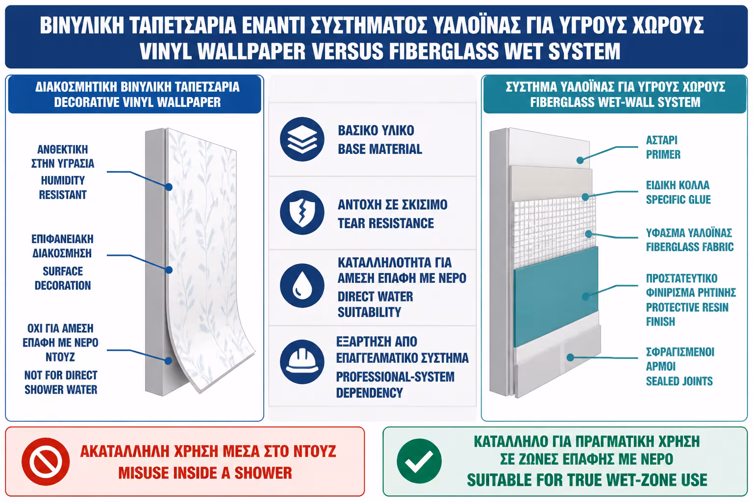 Εικονογράφηση για 3. Fiberglass ταπετσαρίες: γιατί είναι άλλη κατηγορία