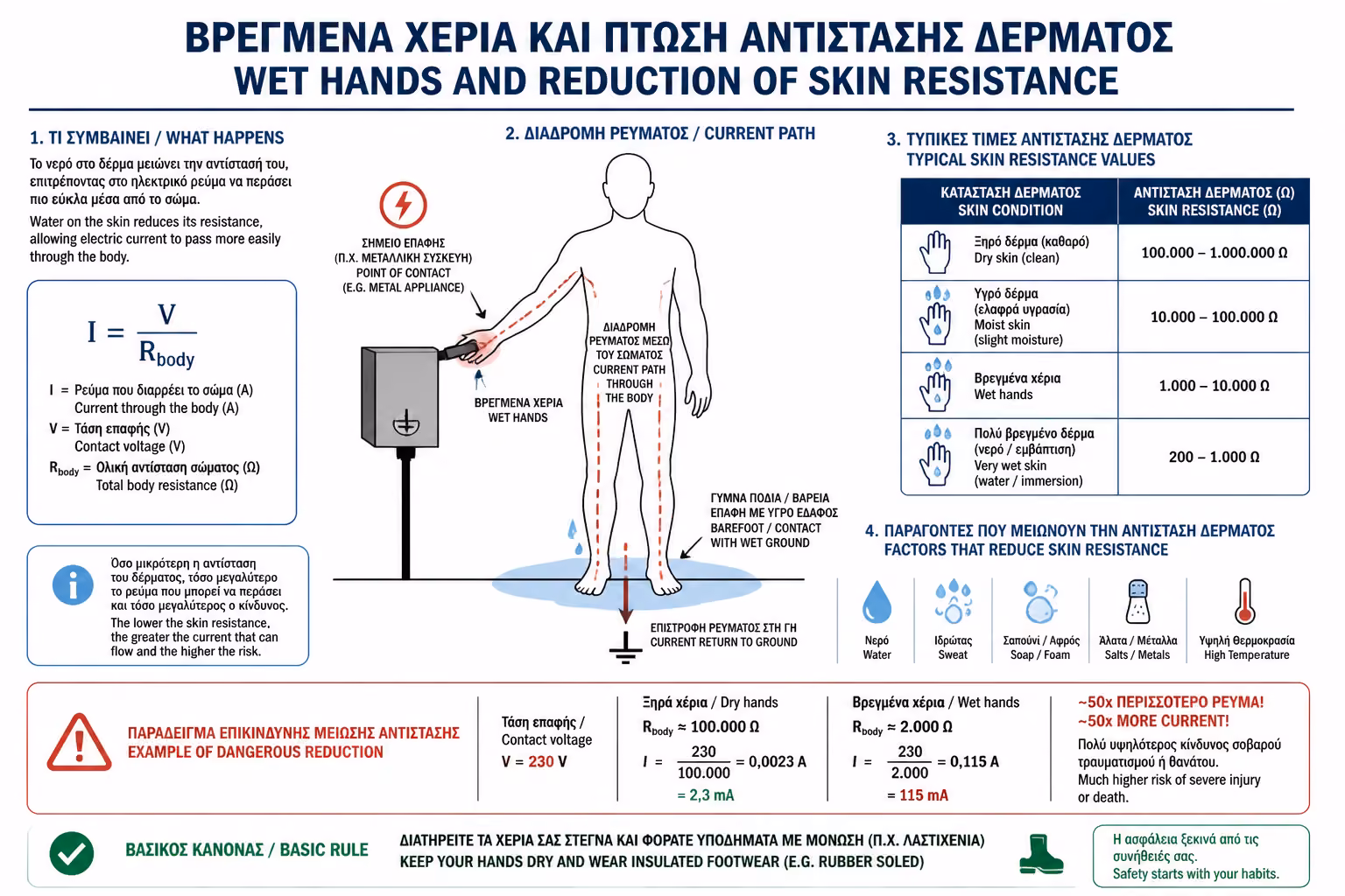 Εικονογράφηση για 2. Βρεγμένα Χέρια και Ιδρώτας: Η πτώση της άμυνας του δέρματος