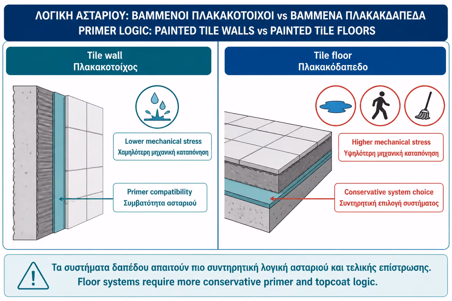 Εικονογράφηση για 12. Primer σε τοίχο vs primer σε δάπεδο