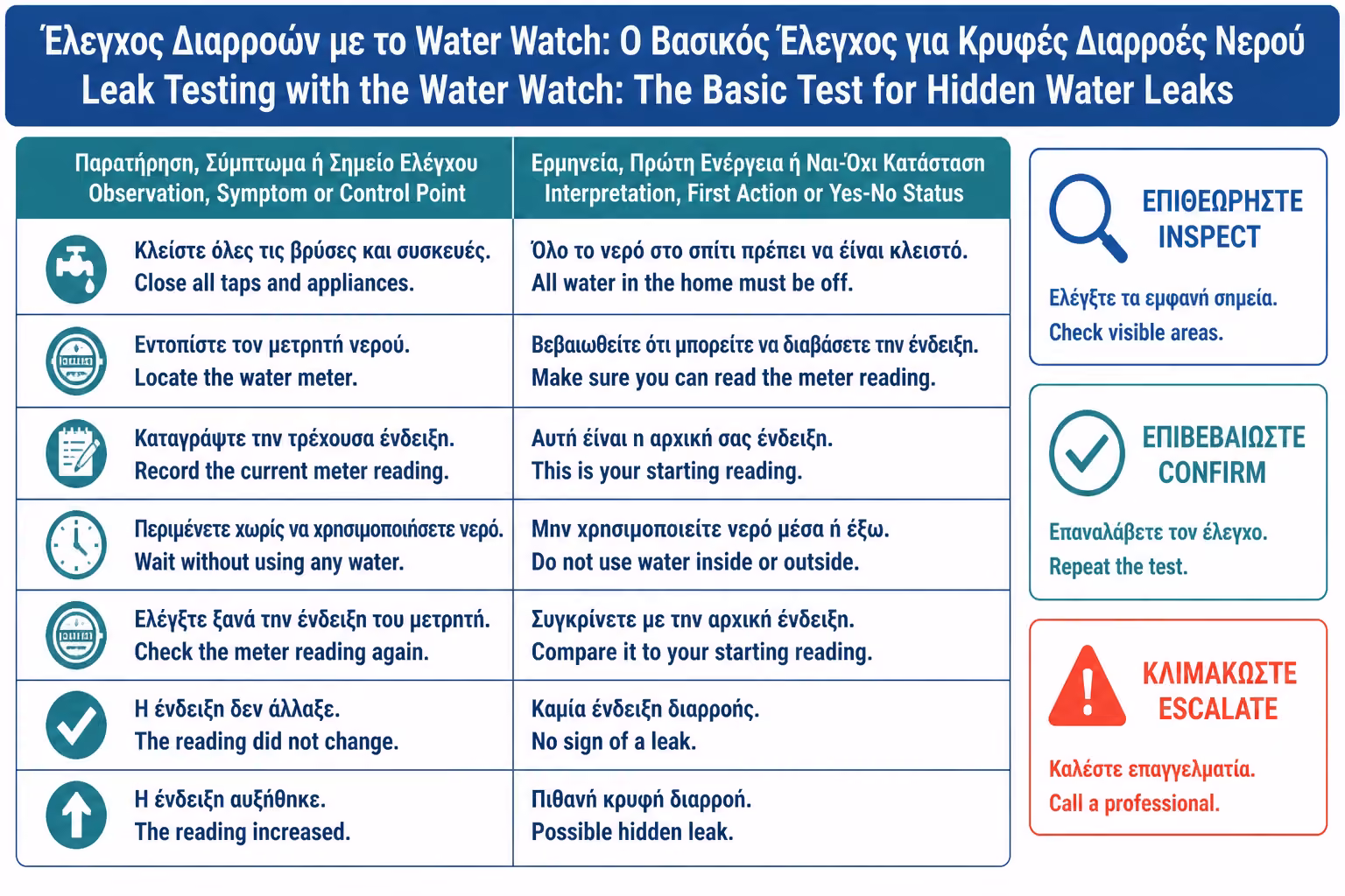 Εικονογράφηση για 13. Πρακτικό checklist ελέγχου με ρολόι νερού