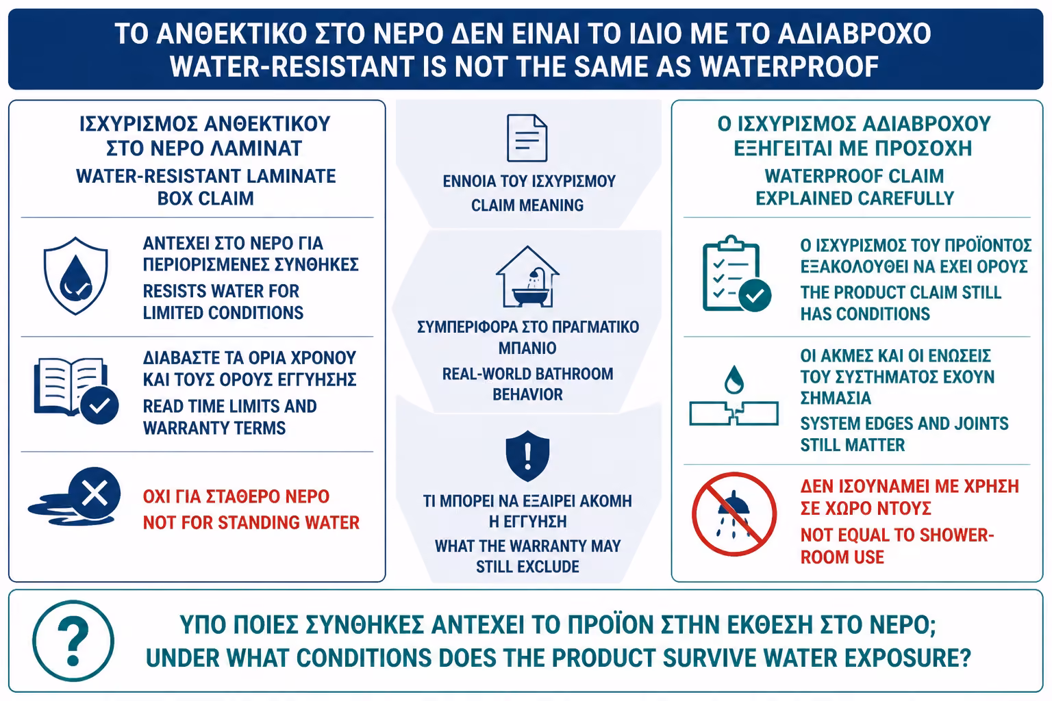 Εικονογράφηση για 2. Water-resistant ή waterproof; Η διαφορά που πρέπει να ξέρετε