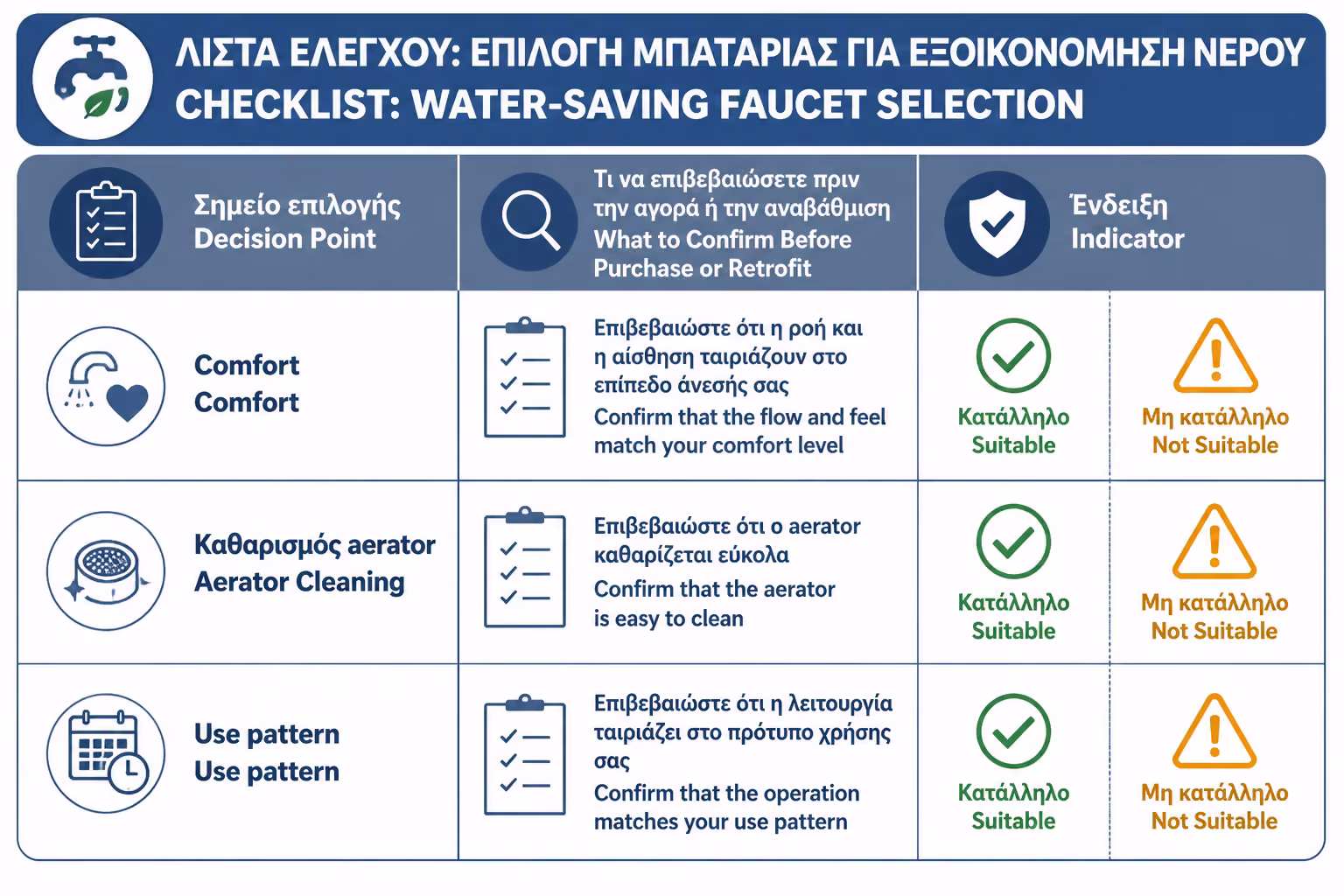 Εικονογράφηση για 17. Πρακτικό checklist πριν επιλέξετε aerator ή eco μπαταρία