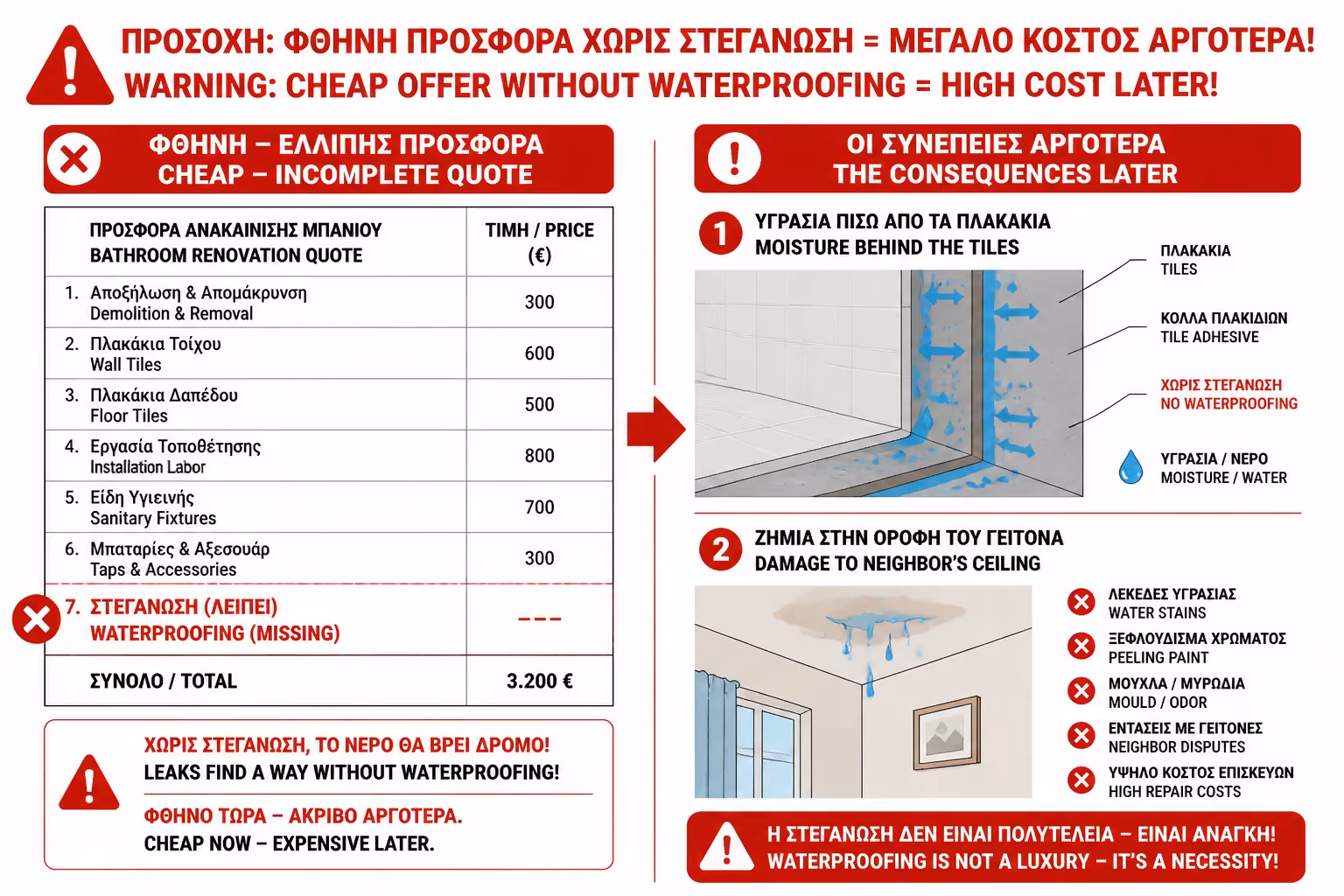 Εικονογράφηση για 4. Υγρομόνωση: Το Σημείο που Συχνά Λείπει από τις Προσφορές