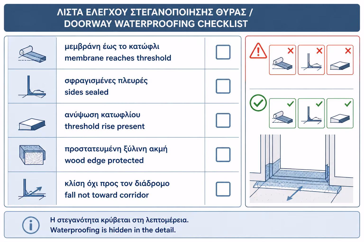Εικονογράφηση για 18. Πρακτικό checklist για στεγανό κατώφλι