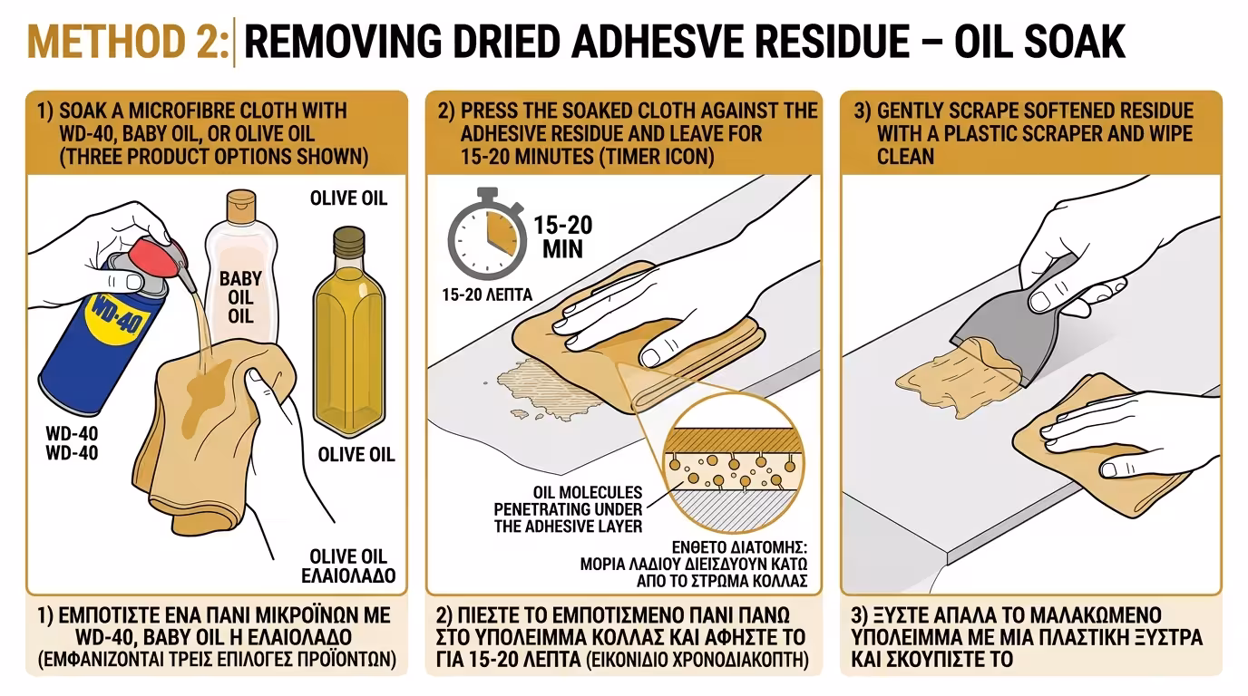 WD-40 ή ελαιόλαδο: μούλιασμα κόλλας για διασπορά
