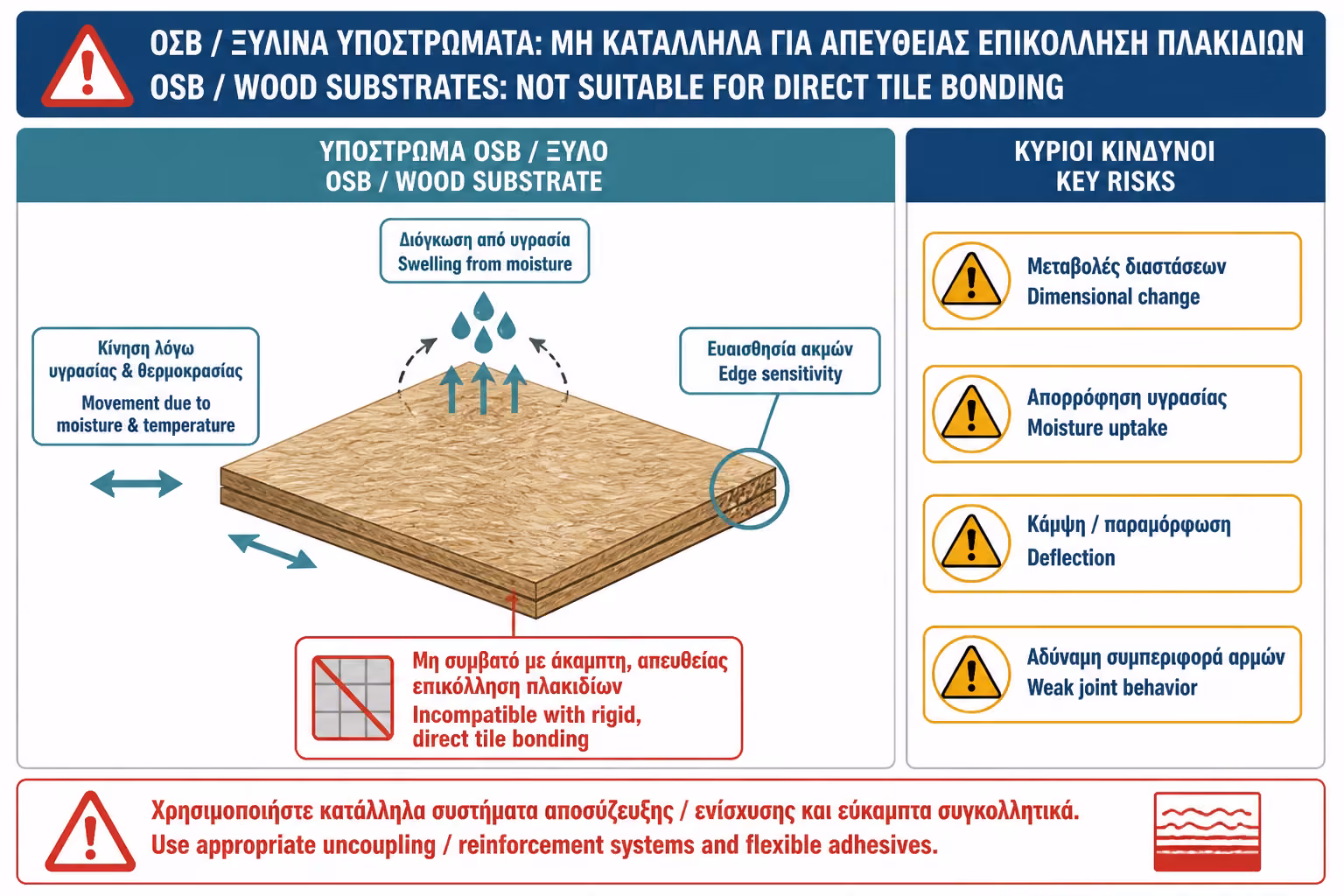 Εικονογράφηση για 1. Γιατί το ξύλο είναι δύσκολο υπόστρωμα για μπάνιο