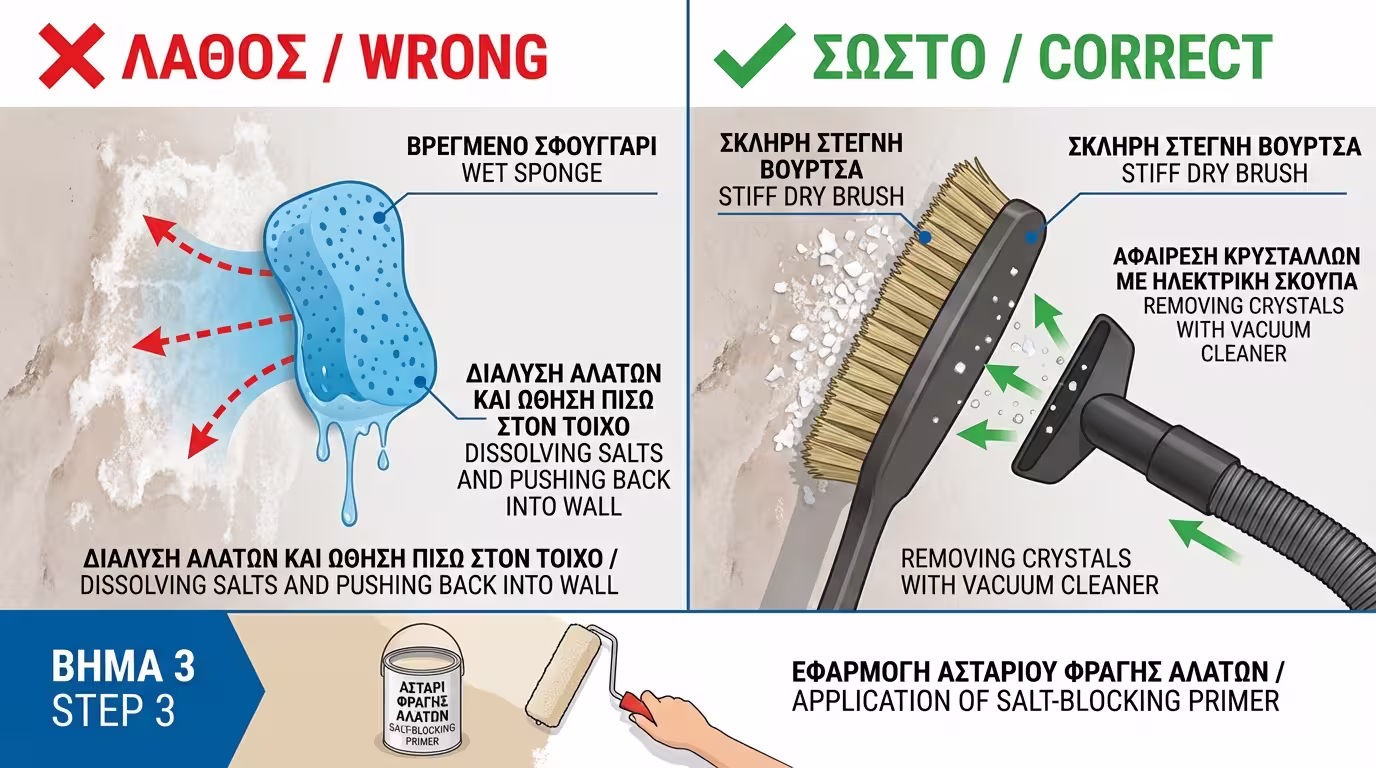 Ξηρός καθαρισμός με βούρτσα - ΠΟΤΕ νερό