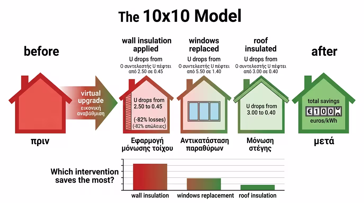 Εικονική αναβάθμιση μόνωσης στο Μοντέλο 10x10