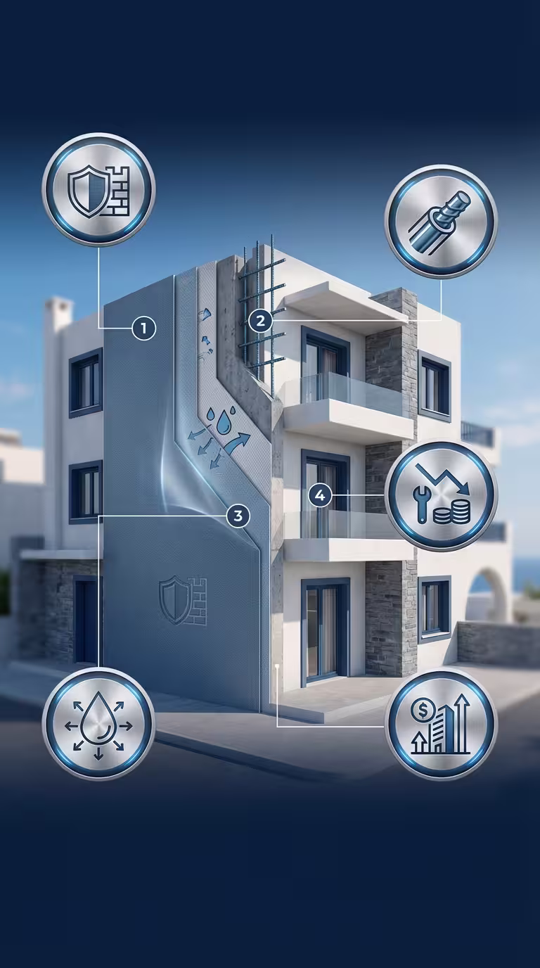 Τεχνικό σύστημα βαφής και προστασίας κτιρίου