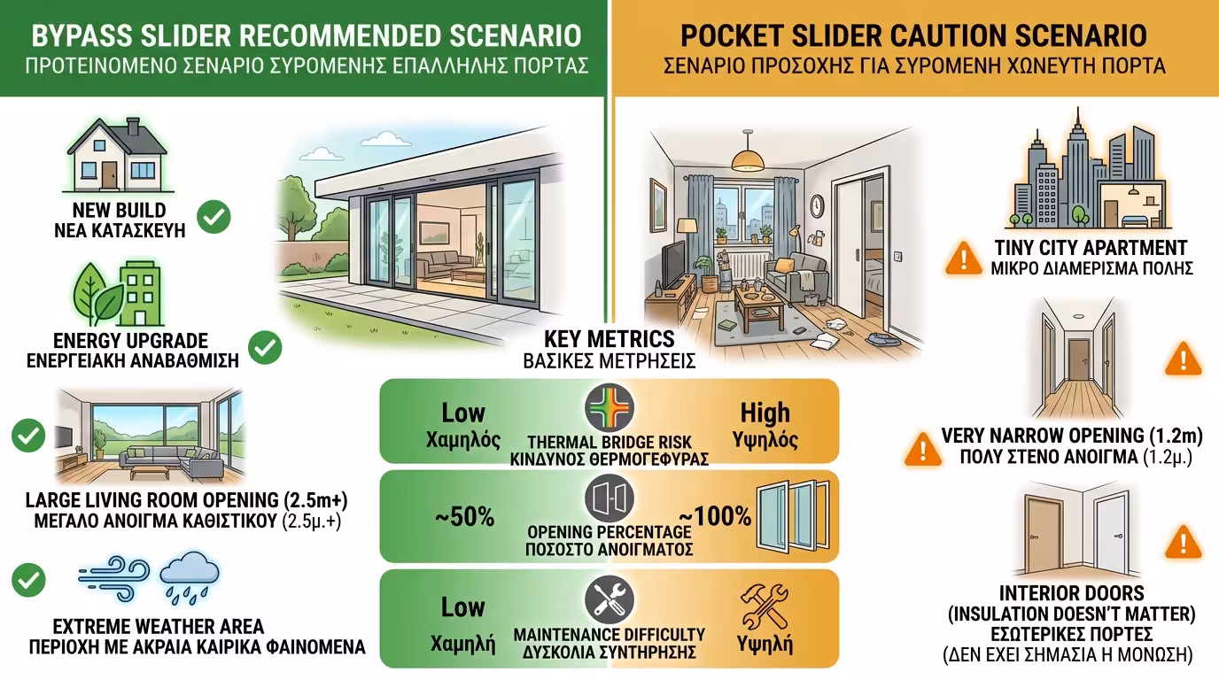 Κανόνας επιλογής - επάλληλα σε νέο σπίτι, χωνευτά σε μικρά εσωτερικά