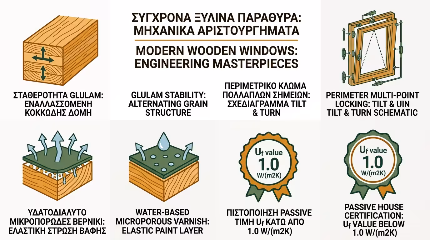 Σύγχρονα ξύλινα κουφώματα - αριστουργήματα μηχανικής