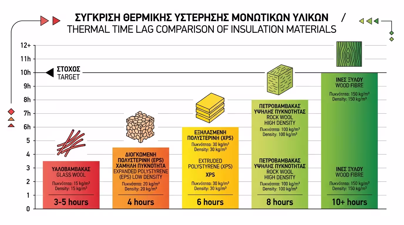 Σύγκριση υλικών μόνωσης κατά ετεροχρονισμό